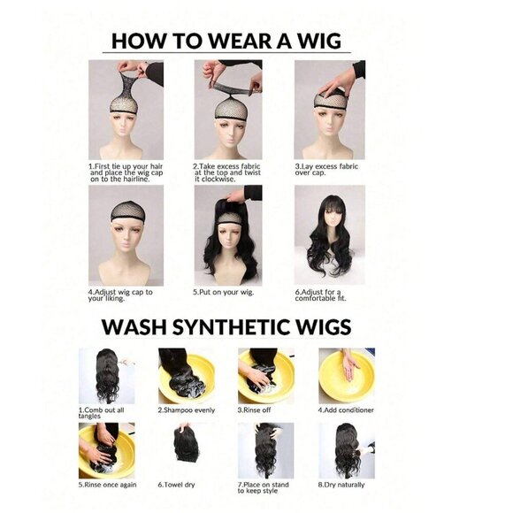 Chocolate Brown Wavy Wig with bangs Natural Luxury look - Picture 15 of 15